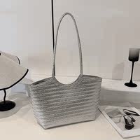 Retro Tote bag for women 2026 new style, high-end texture, niche commuting woven hand-held vegetable basket single-shoulder bag thumbnail 5