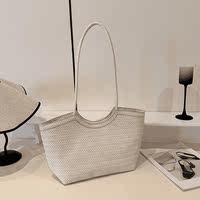 Retro Tote bag for women 2026 new style, high-end texture, niche commuting woven hand-held vegetable basket single-shoulder bag thumbnail 4
