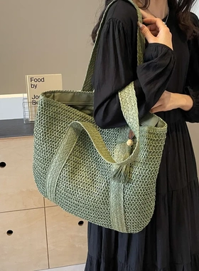 佐猫女士包包2025春夏新款草编包时尚百搭海边度假托特包单肩包女
