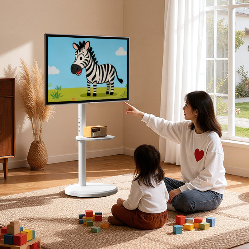 电视机落地式支架显示器直播一体机挂架旋转可移动推车闺蜜机支架