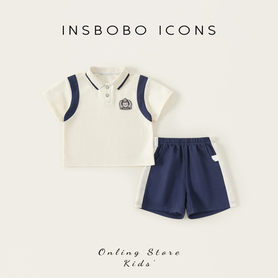 INSbobo儿童套装Polo衫短裤套装