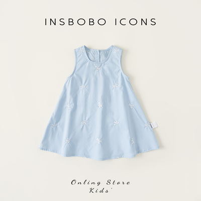 INSbobo蝴蝶结飘带无袖连衣裙