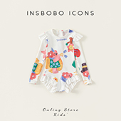 儿童泳衣夏2025新款 潮 海边童装 女童泳衣长袖 宝宝游泳衣小女孩泳装