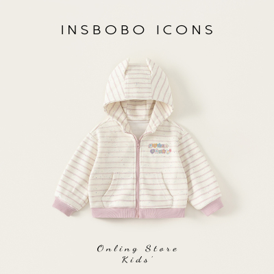 INSbobo儿童外套字母条纹外套