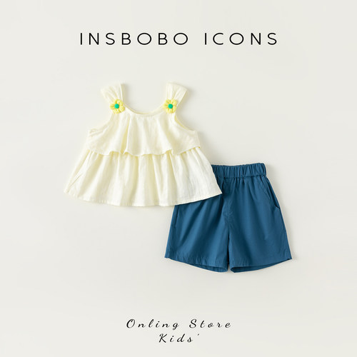 INSbobo女童背心套装吊带两件套