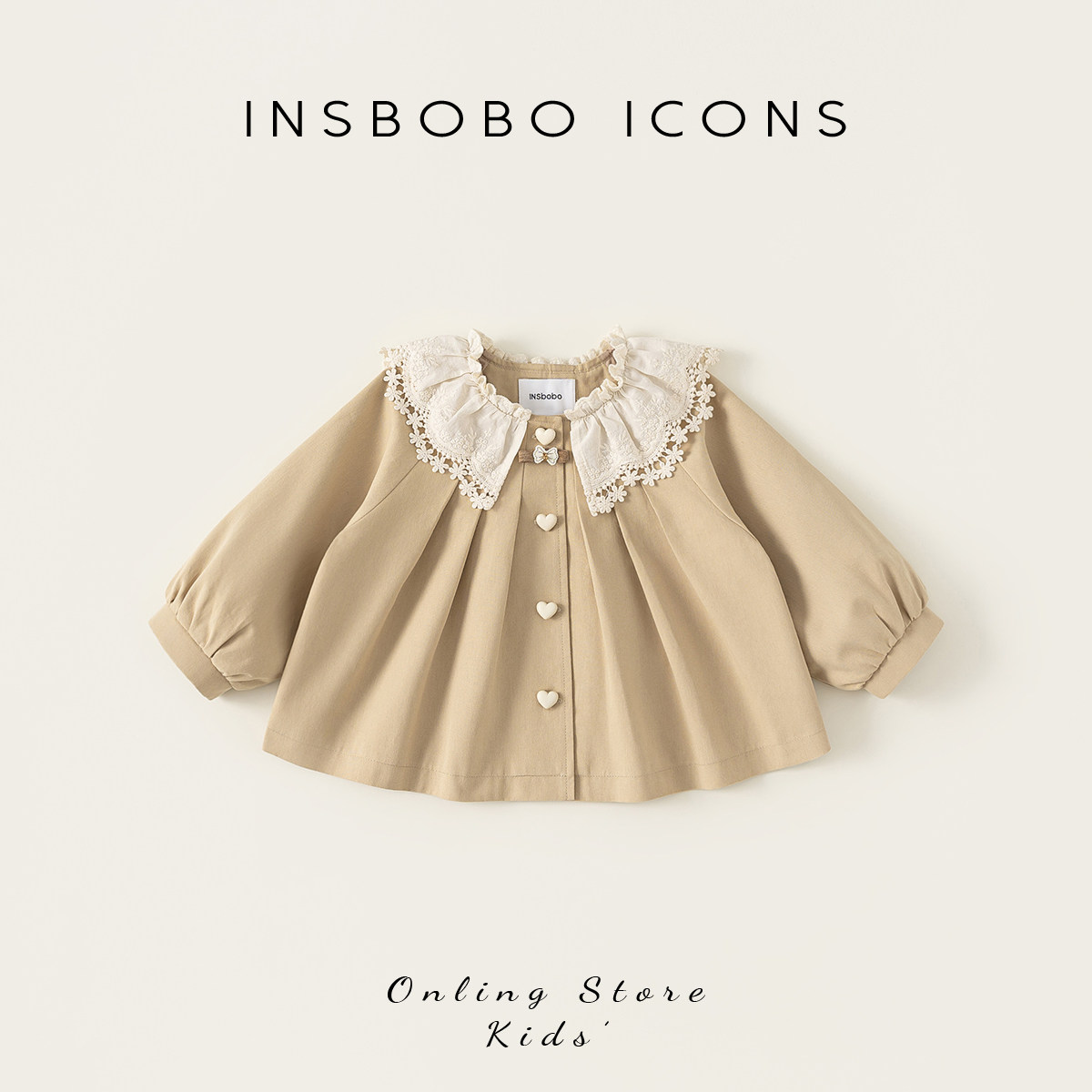 INSbobo女童外套2026春季新款儿童风衣宝宝好看上衣春秋洋气童装,童装/婴儿装/亲子装,风衣,淘宝优惠券,粉丝福利购,淘宝优惠卷