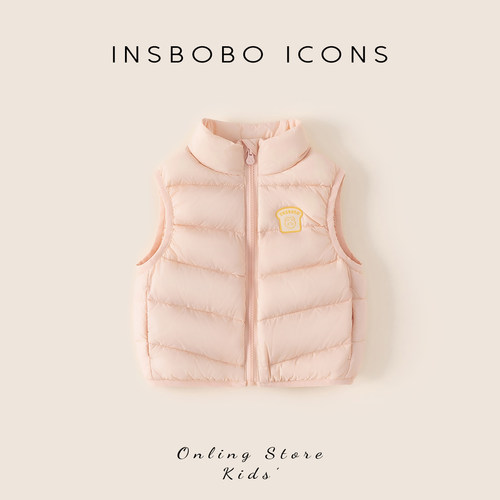 INSbobo女童无袖轻羽绒马甲冬季