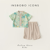 清新国风儿童夏装 2026新款 时尚 INSbobo男童唐装 新中式 男宝两件套