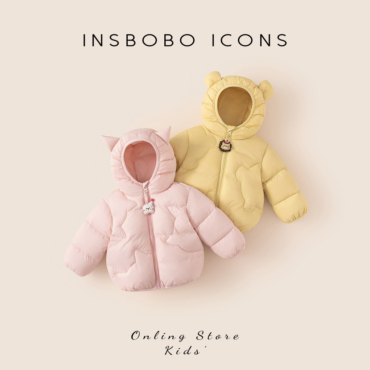 INSbobo婴儿羽绒服2026冬季新款女宝三防加厚外套男宝宝保暖上衣