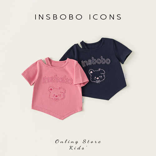 INSbobo女童夏装上衣洋气短袖t恤
