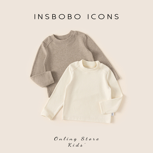 INSbobo儿童打底衫2025冬季T恤新款女童上衣加厚童装长袖宝宝秋装