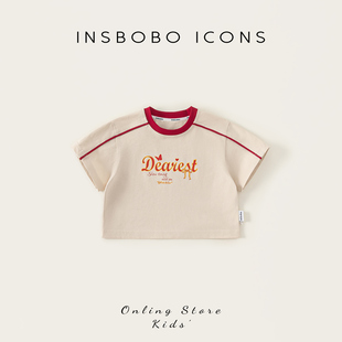 女寶上衣兒童t恤好看寶寶衣服夏日透氣童裝 夏薄款 INSbobo女童短袖