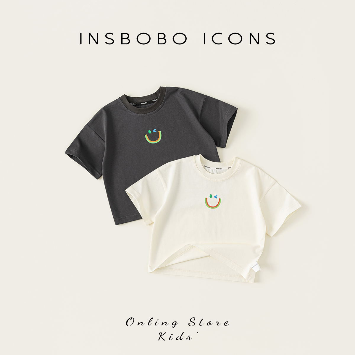 INSbobo儿童T恤印花上衣