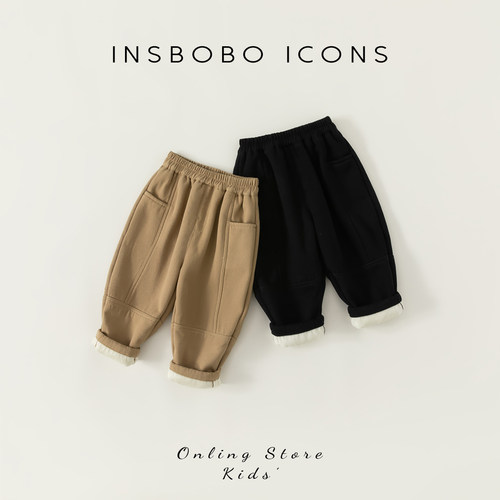 男童裤子儿童加绒长裤秋冬新款