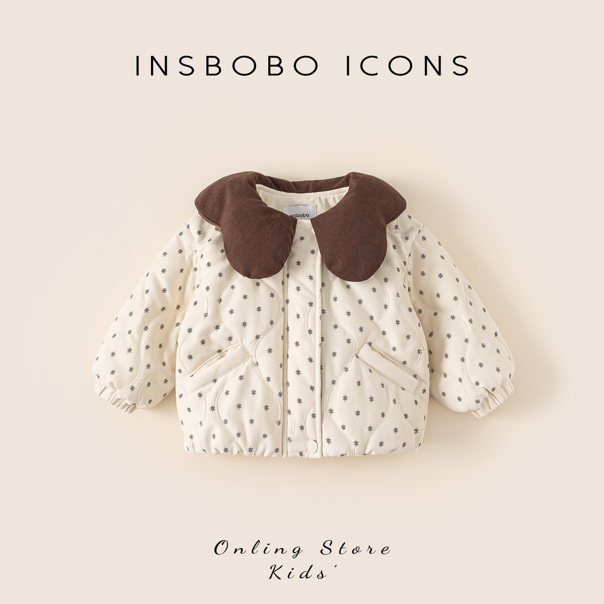 INSbobo儿童设计感满印可爱棉服