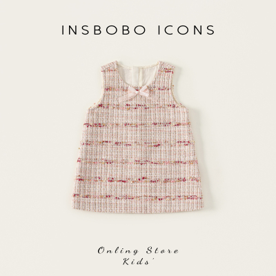 INSbobo儿童蝴蝶结装饰背心裙