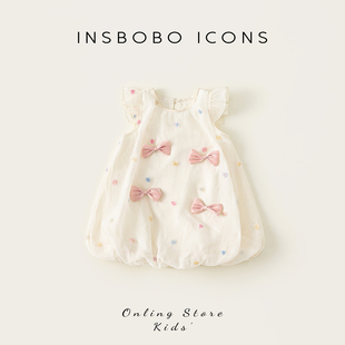 INSbobo女童连衣裙儿童公主裙夏季女宝花苞裙儿童裙子初夏穿搭潮