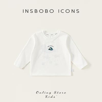 INSbobo男童卡通字母印花T恤春秋