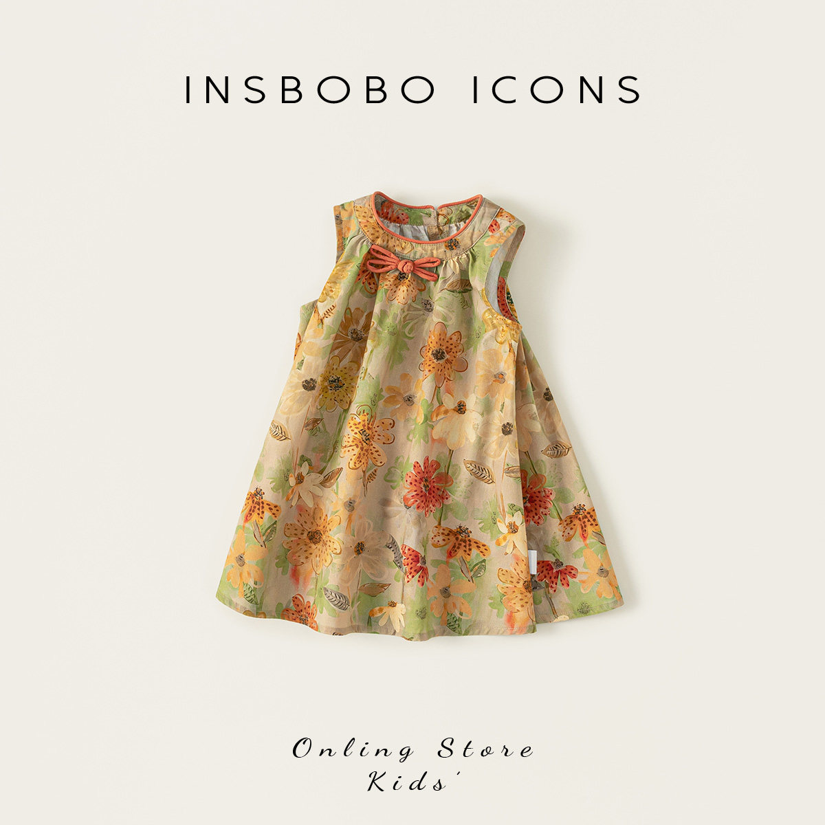 INSbobo汉服女童2026夏季新款儿童唐装新中式连衣裙漂亮古