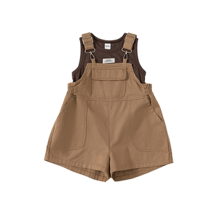 女童夏装套装2026新款男童韩系童装时髦女孩网红炸街儿童背带裤潮