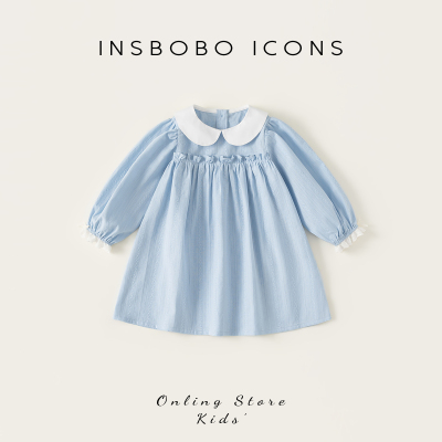 INSbobo女童领口撞色连衣裙春秋