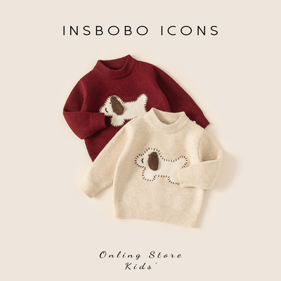 INSbobo儿童卡通图案套头毛衣