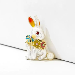 新款饰品胸针时尚胸花小兔子个性气质韩版别针领针扣西服配饰胸饰