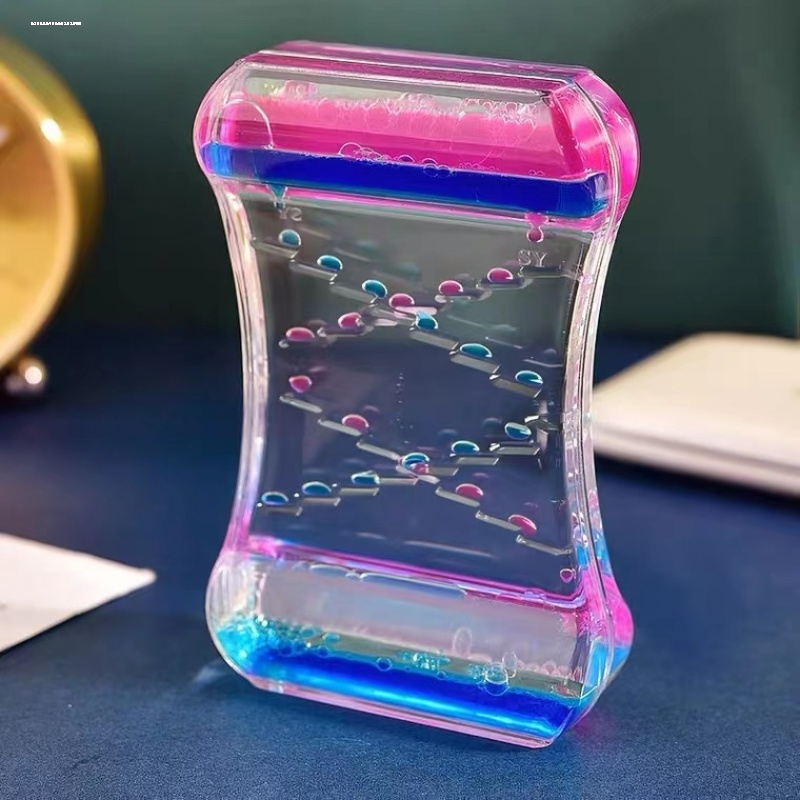 抖音同款滑梯减压玩具塑料油滴液体沙漏动感油漏礼物摆件家居饰品