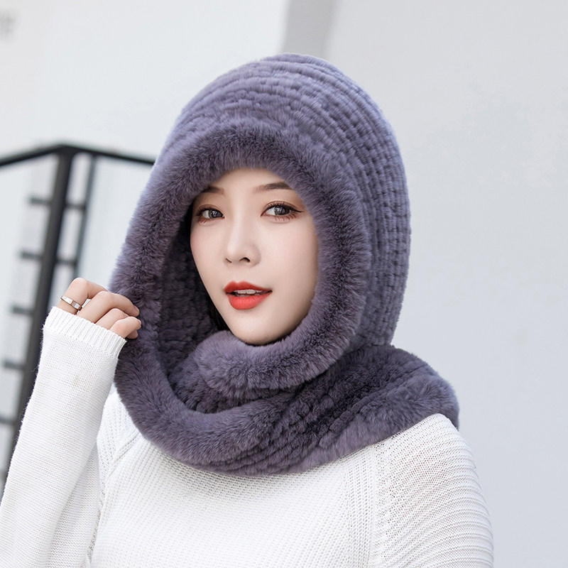 全包一体围巾帽护耳护颈连帽冬
