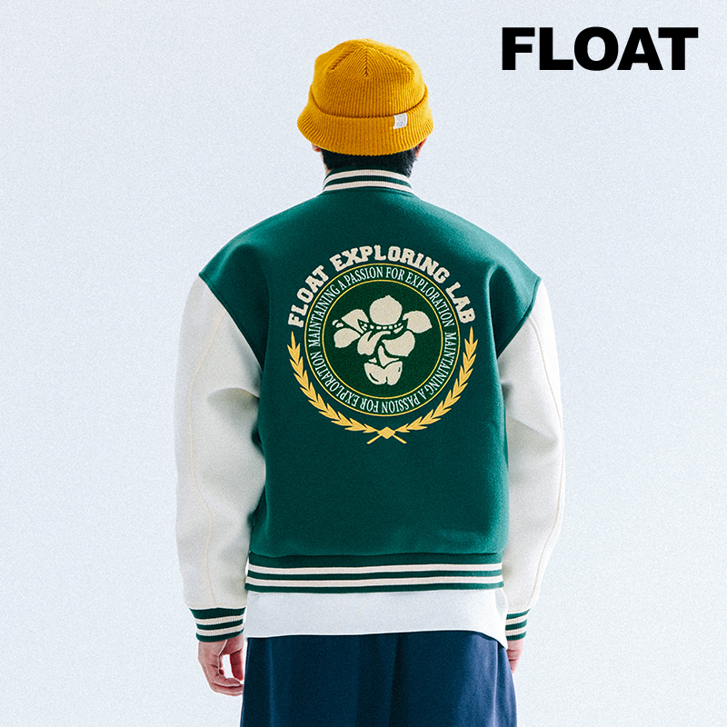 FLOAT刺绣撞色拼接情侣棒球服