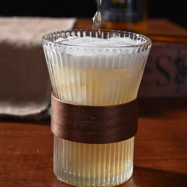 咖啡杯高级感轻奢高颜值竖纹束腰杯子家居家用高颜值风琴水杯隔热