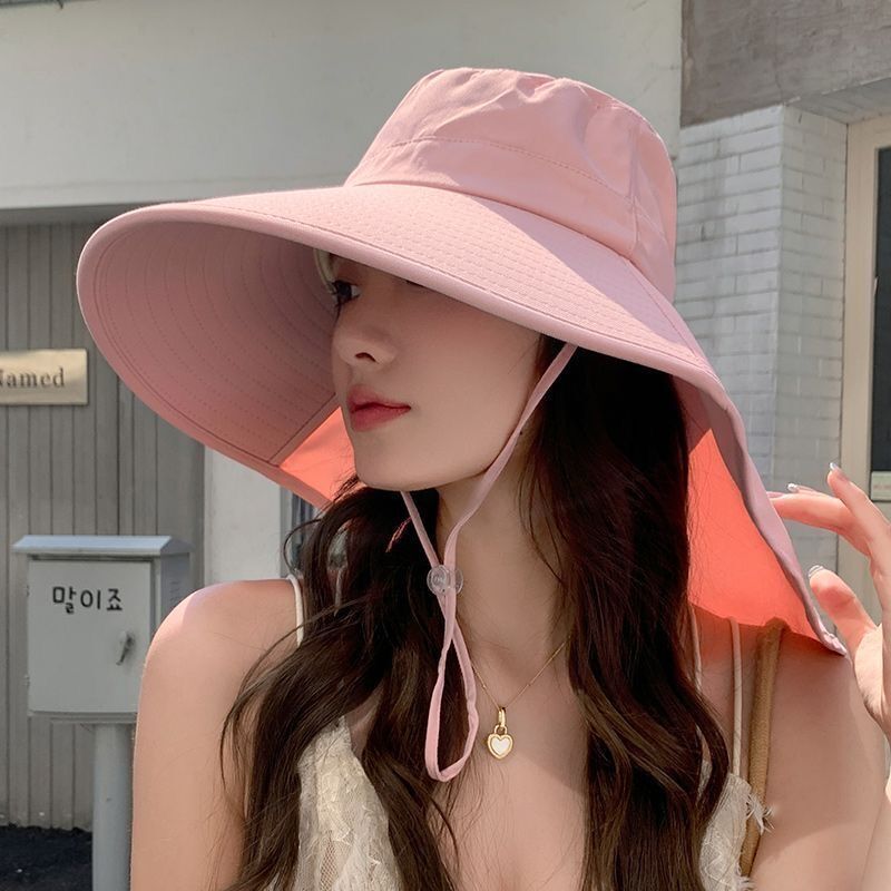 女士遮阳帽带防风绳夏天