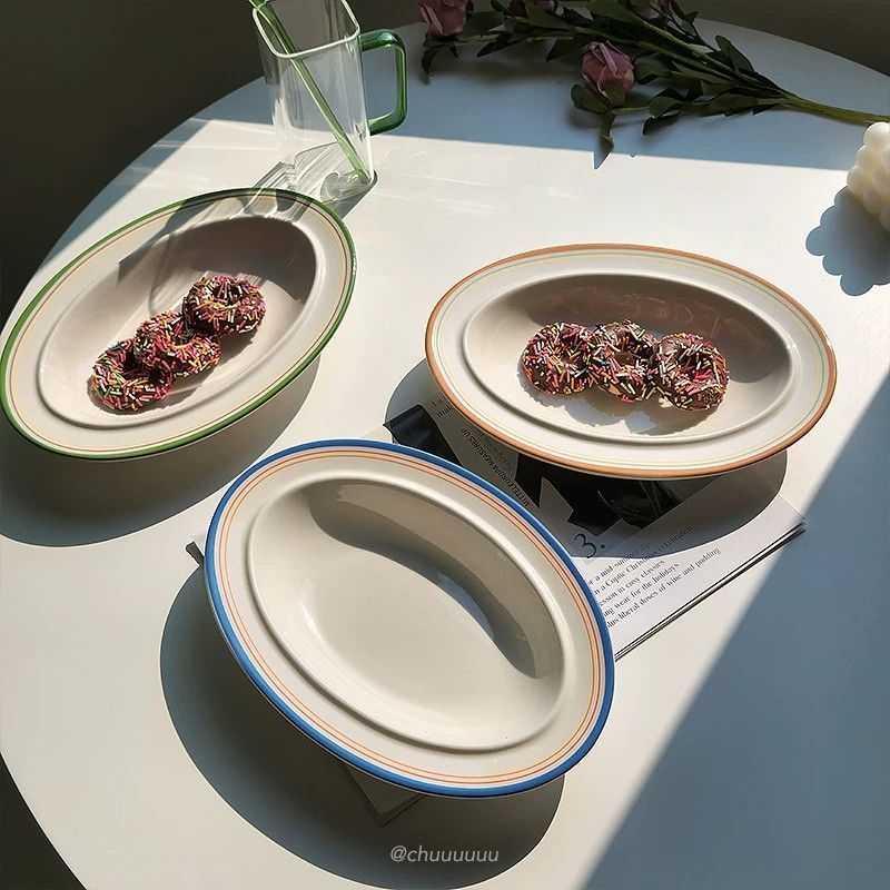 高端精致餐具油画风彩色