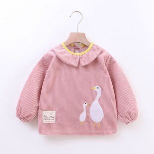 好看的宝宝罩衣新品宝宝罩衣防水儿童秋冬男女孩反穿衣围兜吃饭衣