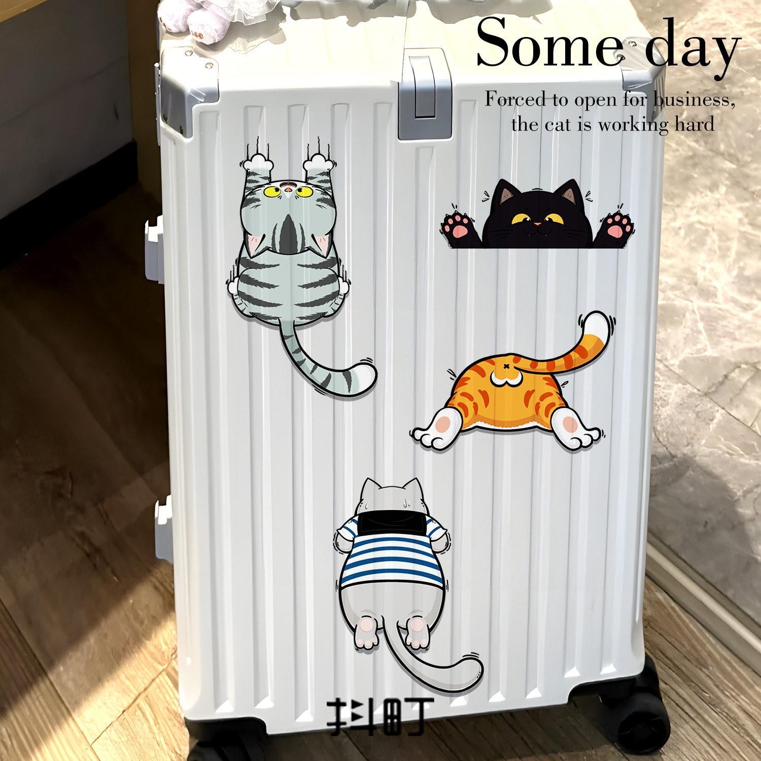 行李箱贴纸卡通小猫可爱