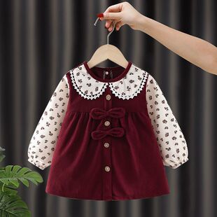 好看的宝宝罩衣女宝宝罩衣秋冬防水防脏外穿洋气儿童围裙吃饭围兜