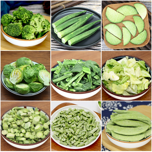 冻干西兰花秋葵即食蔬菜干菠菜豌豆无添加油原味 绿蔬菜全