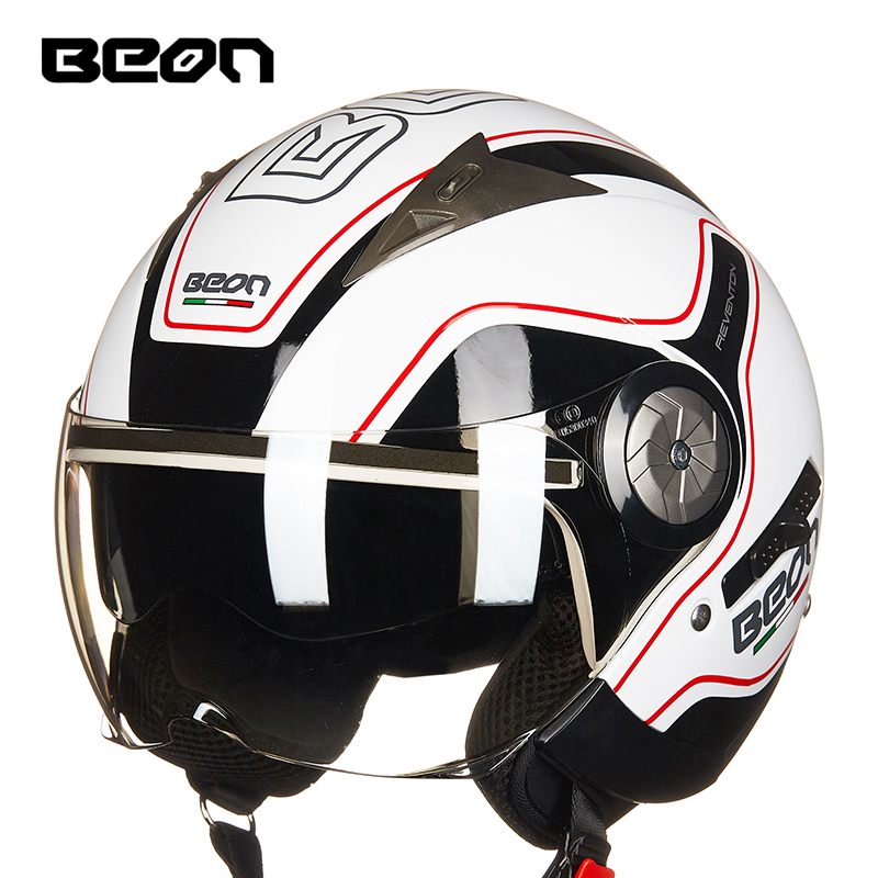 BEON双镜片摩托车头盔男女四季半盔覆式电动机车安全帽夏季夏盔|msdalam kategori motosikal/Equipment/Fitting, peralatan penunggang motosikal, Topi keledar motosikal - dari Buy2taobao.com untuk memberikan perkhidmatan ejen Taobao profesional membeli