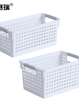 安赛瑞 2个装实验用收纳篮塑料篮子收纳筐储物篮套装  600817 SYS