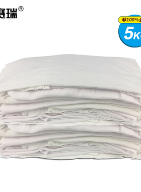 安赛瑞 工业抹布棉 白色擦机布 吸油棉布 碎抹布（约5kg）39810