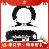 RASTACLAT520黑色 男女情侣组合小狮子手链绳 百搭 爱心 黑灰配色