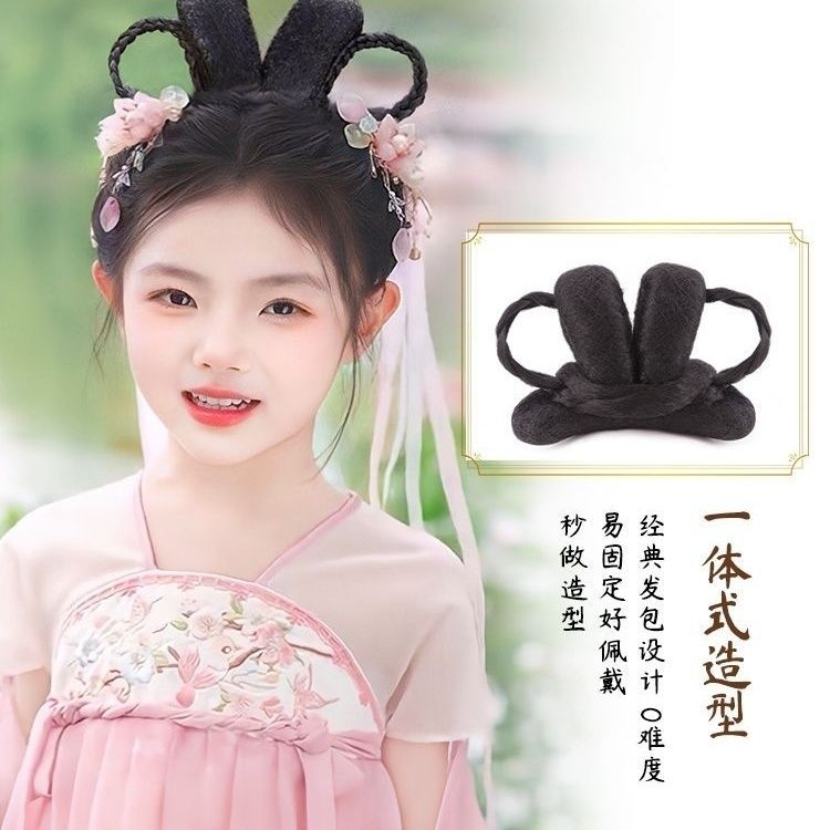 女童国风汉服头饰儿假发