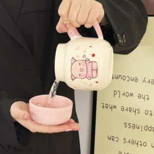 茶杯女款可爱卡通带盖陶