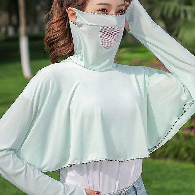 女司机开车防晒神器防晒披肩夏季衣女新款护颈透气骑车紫外线长袖