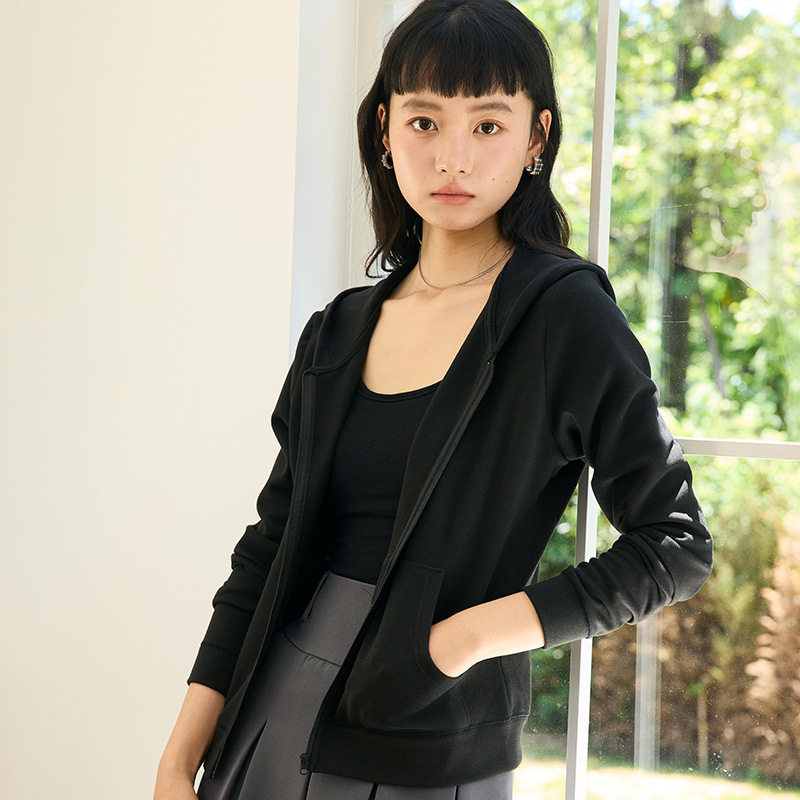 MIYAO ONE 2026春季新款连帽拉链卫衣女宽松休闲百搭长袖上衣外套