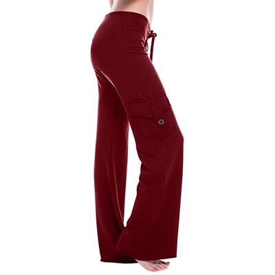 Women Pant Waist Casual Cargo Pants Pockets Comfortable