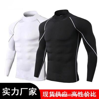 Men Sleeve Turtleneck Compression Shirts Dry Athletic Base