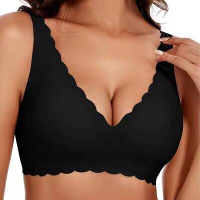 1 2 3 4PCS Jelly Wireless Bra Womens Scalloped Comfortable