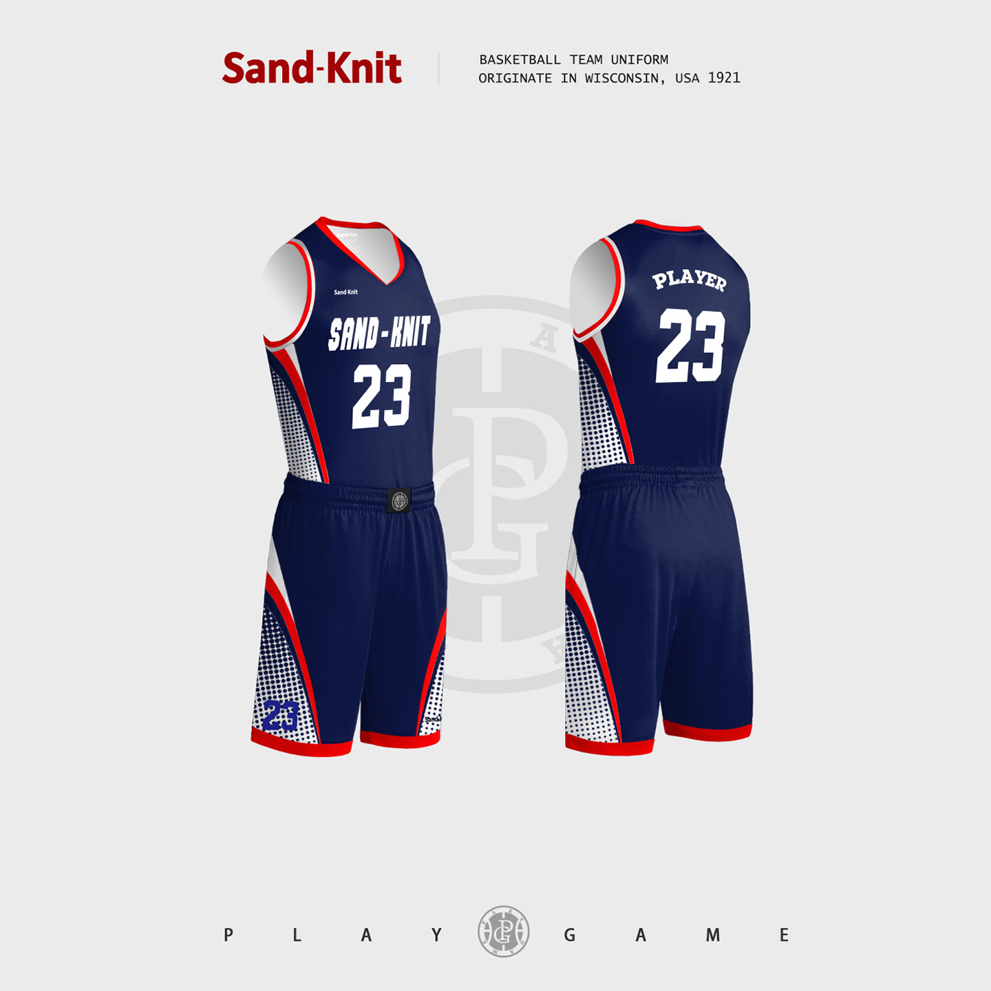 森耐特藏青色小方格渐变印花数码印定制球衣篮球服套装男新款