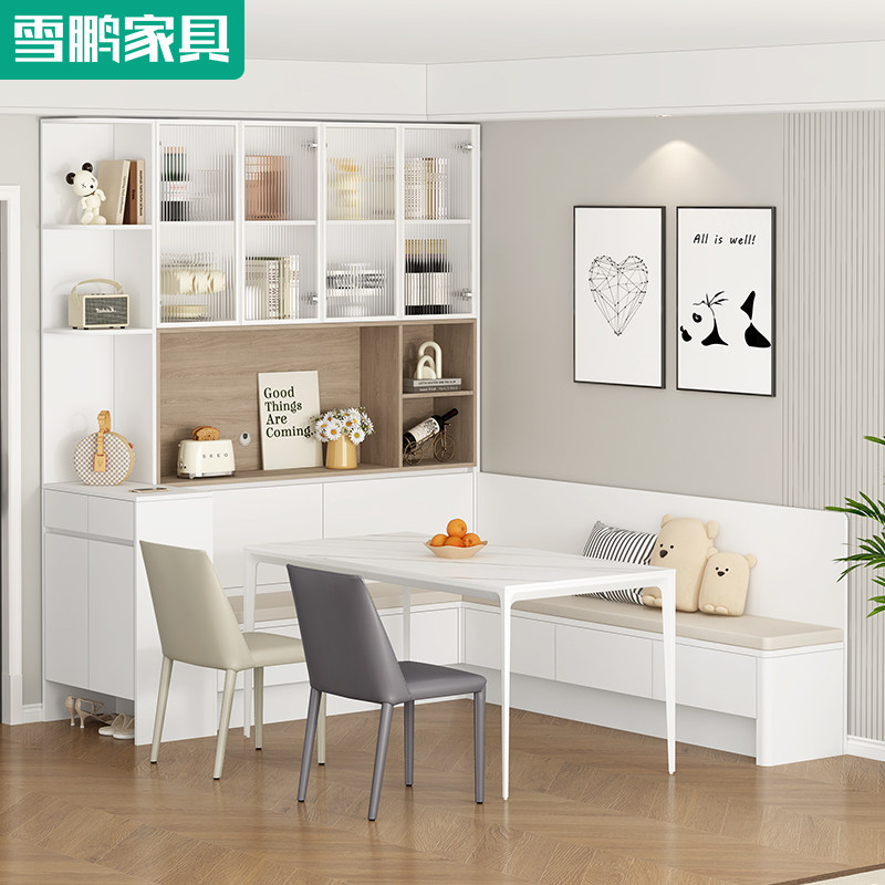 卡座一体餐边柜小户型门厅鞋柜玄关柜靠墙储物置物柜餐桌椅组合